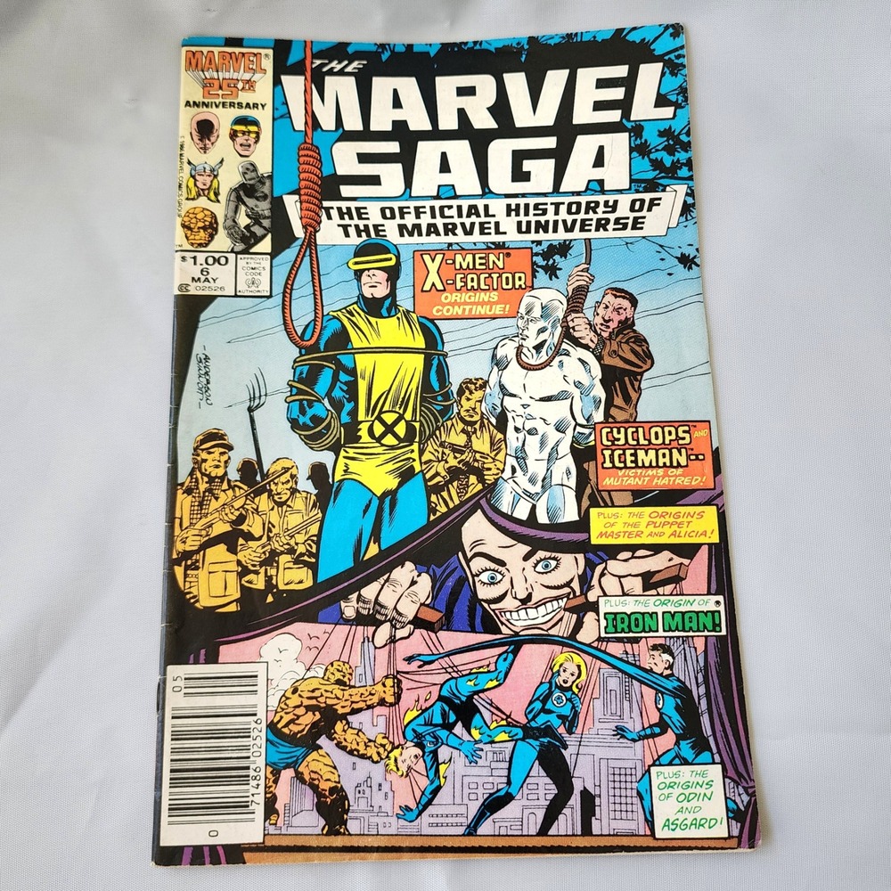 Marvel Saga Comic Book May 1986 X-Men Cyclops Iceman Fantastic Four